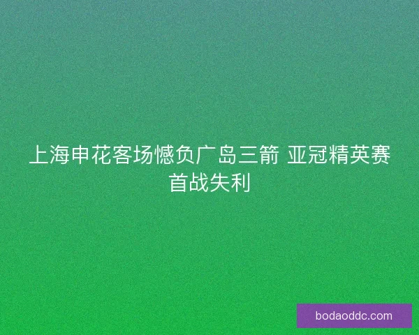 上海申花客场憾负广岛三箭 亚冠精英赛首战失利